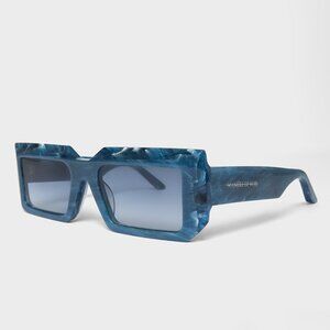 Maniere De Voir Blue Marble Effect Rectanular Unisex Sunglasses Mint Condition